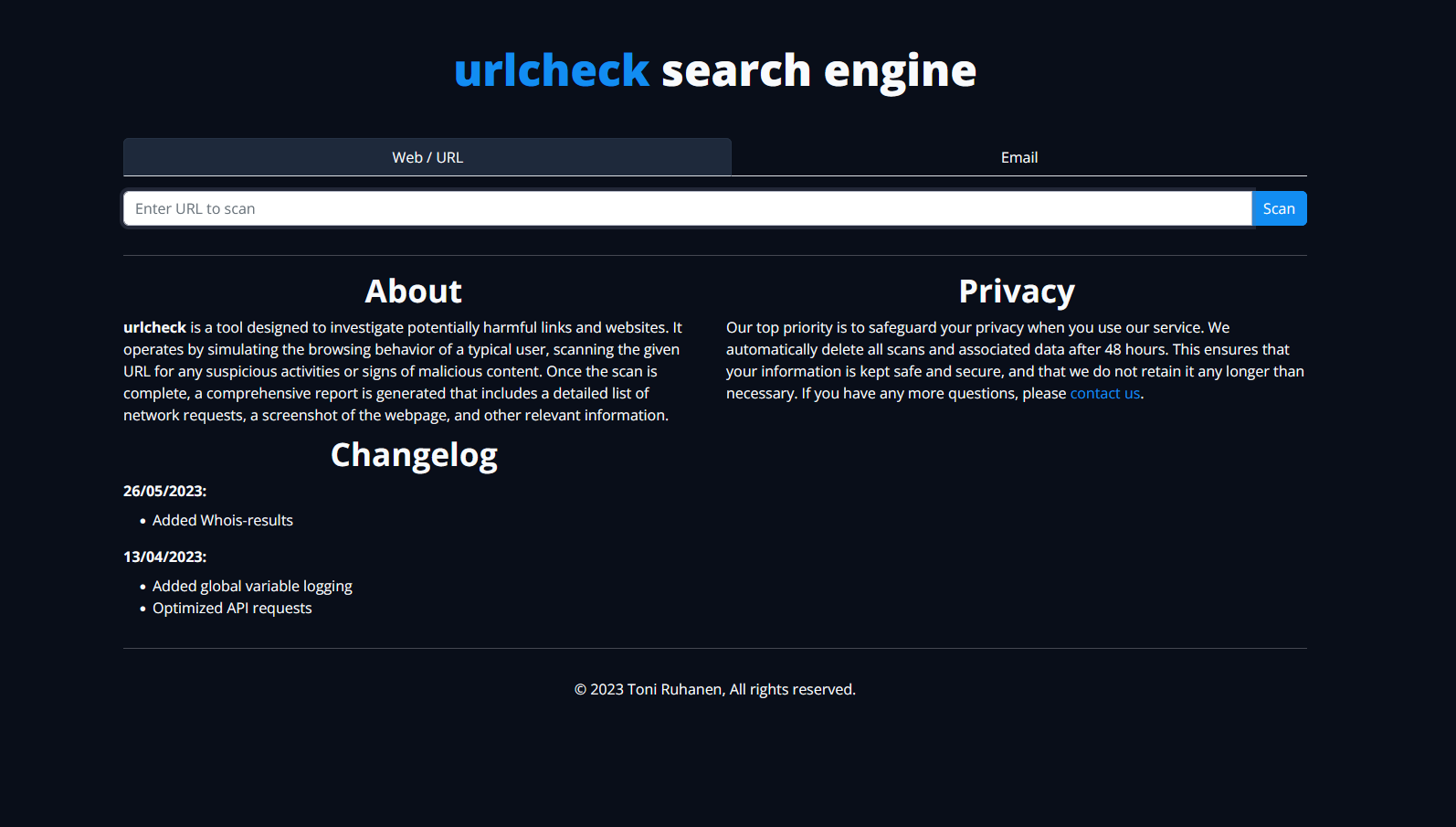 Screenshot of the webpage